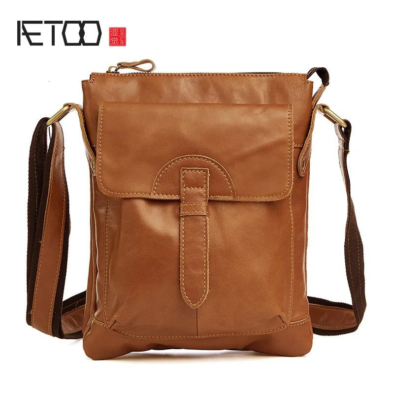 

AETOO Men messenger bags luxury genuine leather men bag designer high quality shoulder bag casual zipper office bags for men