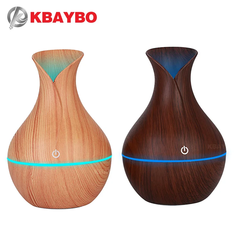 

130ml Electric Humidifier Aroma Oil Diffuser Wood Electric Humidifier Ultrasonic Air Humidifier Aromatherapy LEDlight Mist Maker