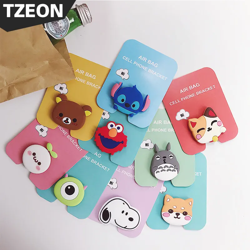 POP Expanding Stand Grip Holder Phone Socket Silicone Cute Anime Jackets Fold Lazy Air Finger Stand for iPhone Oneplus Samsung