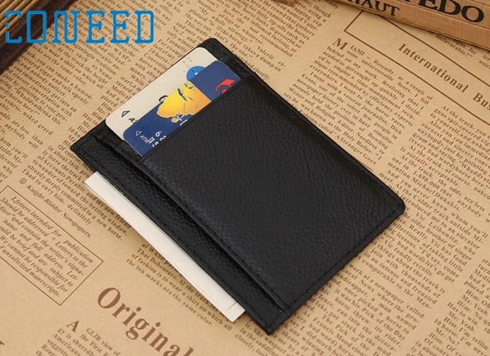 

Charming Nice CONEED Ultra-thin Mini Leather Credit Card ID Holder Money Clip Wallet Best Gift Drop Shipping Y25