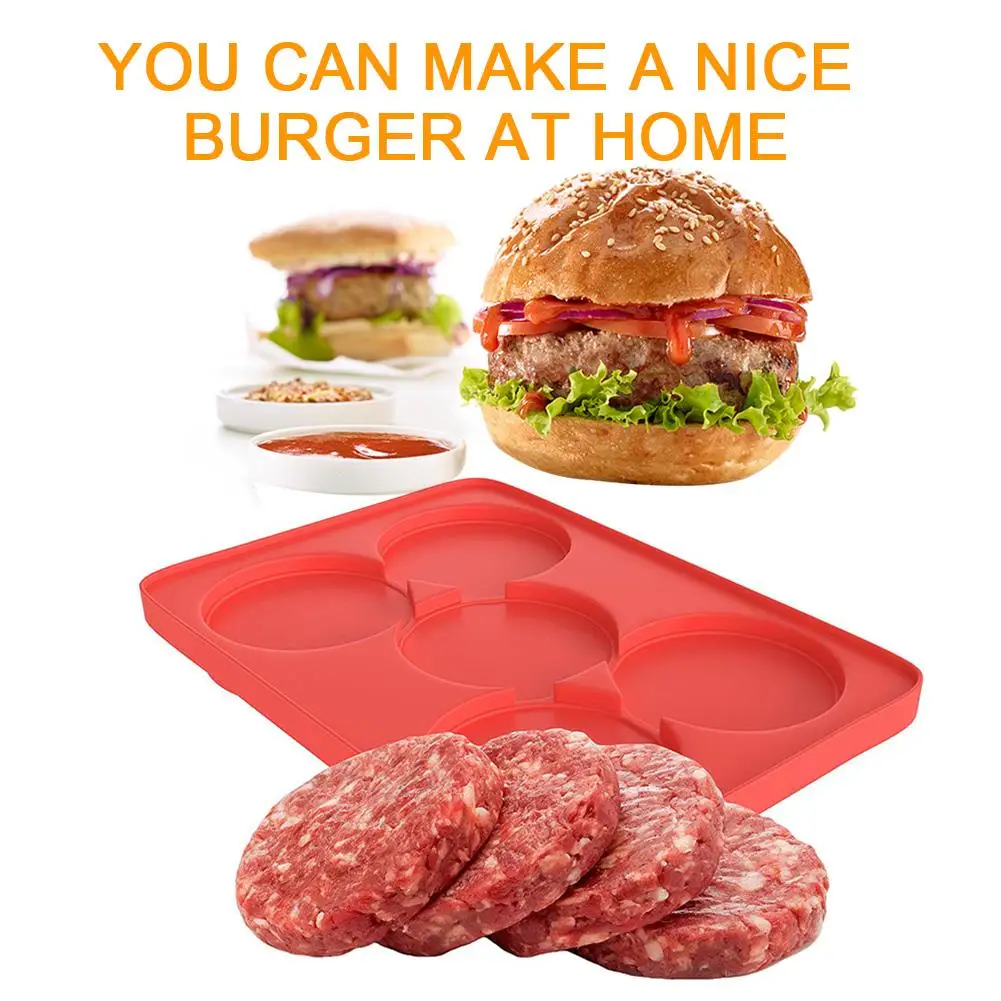 

Burger Meat Mold Kitchenware Silicone Burger Meat Cake Model Round Cooking BBQ Supplies 5 Even Round BBQ Mould