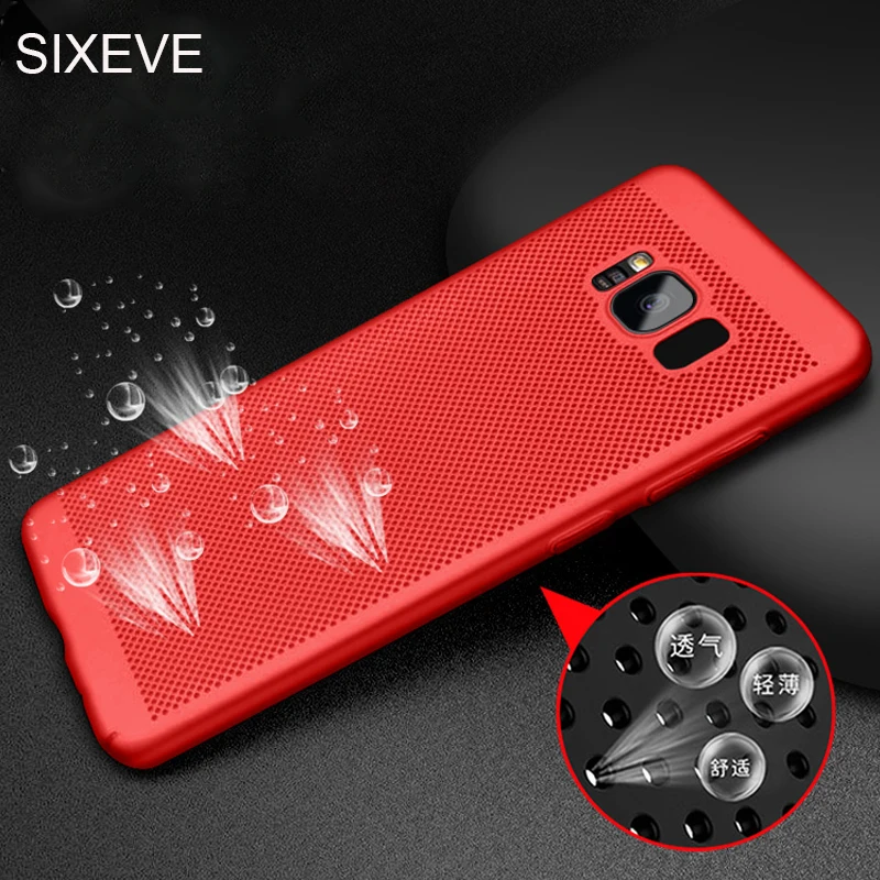 

SIXEVE original Phone Case for Samsung Galaxy S8 S9 Plus S5 S6 S7 Edge S8Plus S9Plus Back Heat Dissipation Hard PC Cover Coque