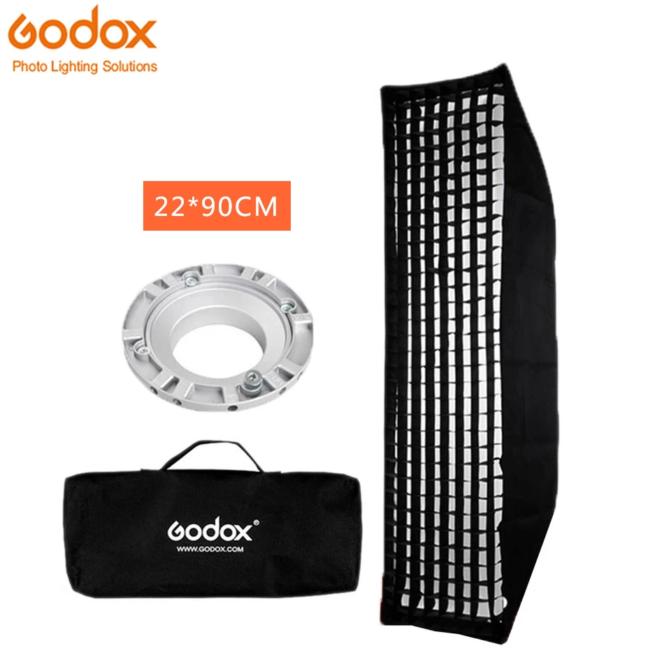 Godox FW22* 90 софтбокс 22x90 см " x 35" Портативный Прямоугольный сотовый софтбокс с решеткой мягкая коробка с креплением Bowens для студийной вспышки