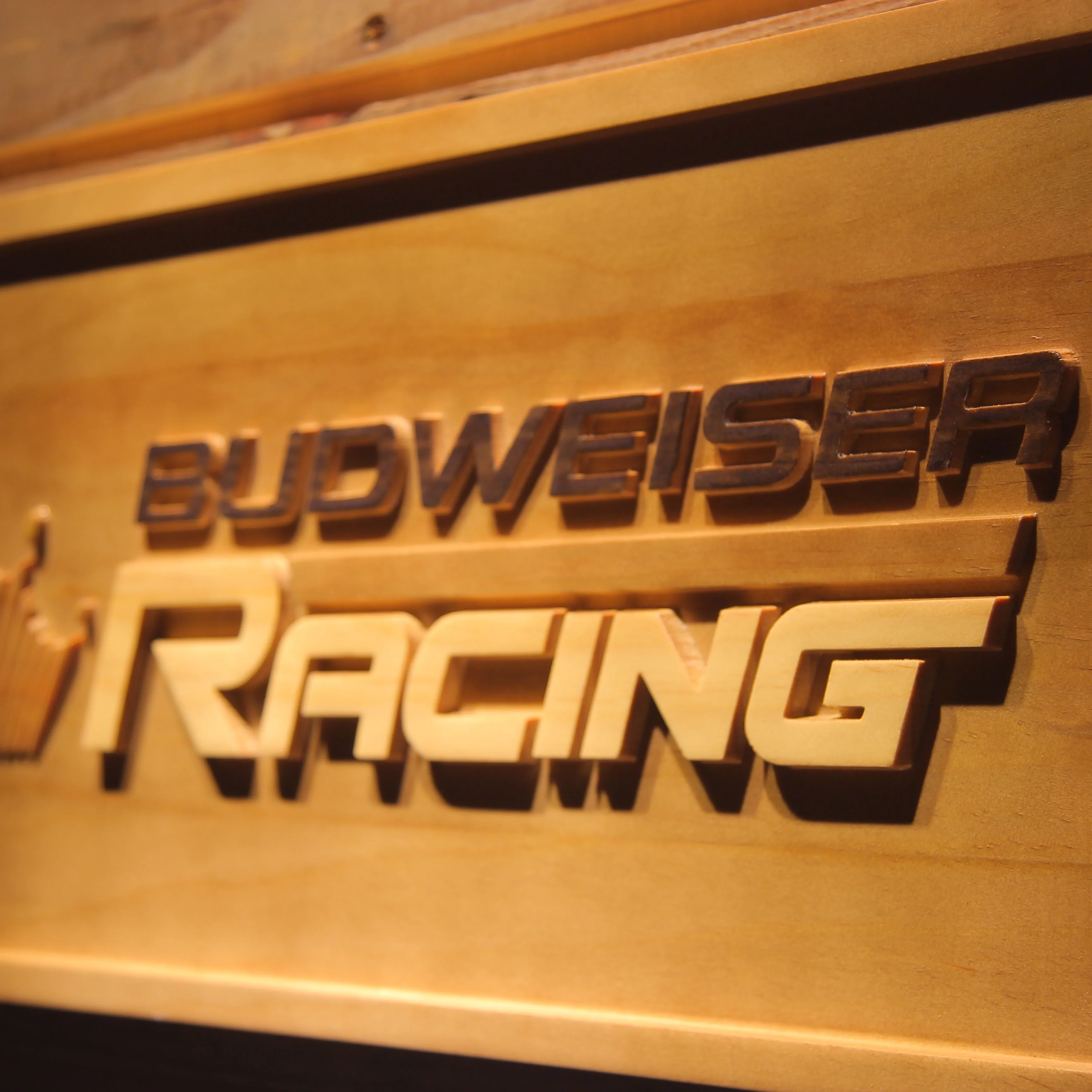 Budweiser гоночный автомобиль 3D деревянные барные знаки|sign bar|sign carsign wood |