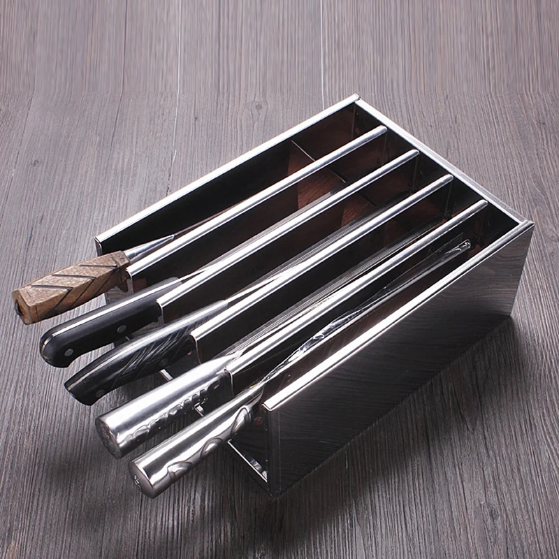 

Universal Stainless Steel Kitchen Knife Holder Multifunctional Knife Scissors Storage Organizer Rack Creative Knife Block Rack
