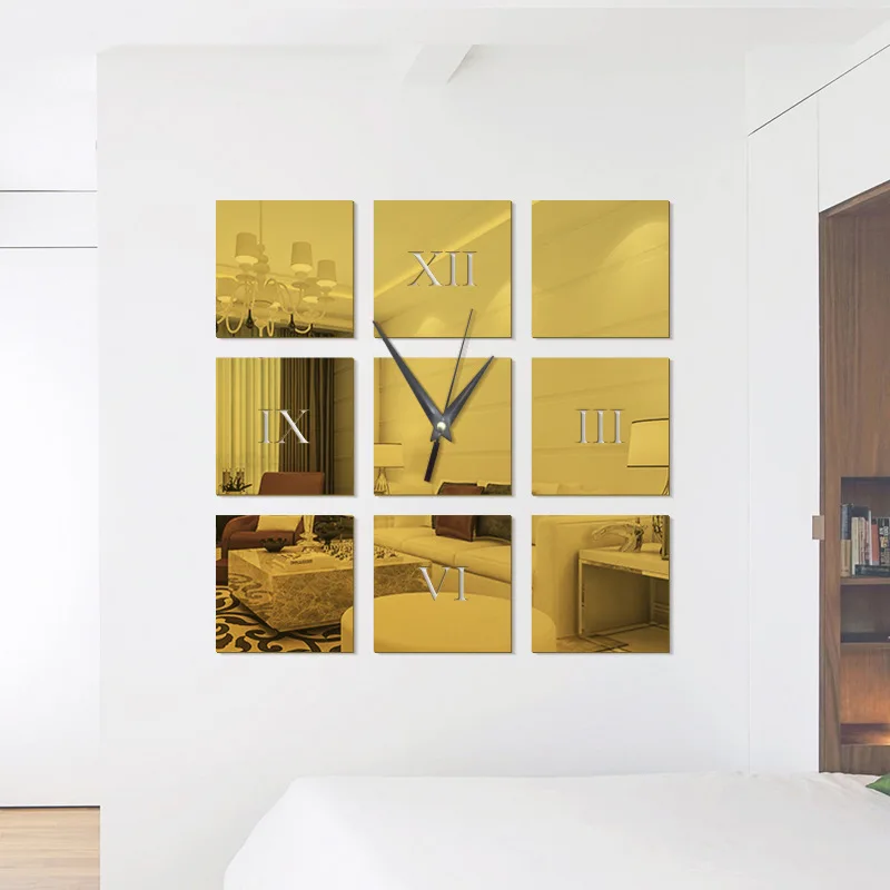

Fashion DIY Acrylic Mirror Surface Stickers Wall Clock Fashion DIY Acrylic Wall Clocks for Home Decor New Arrival
