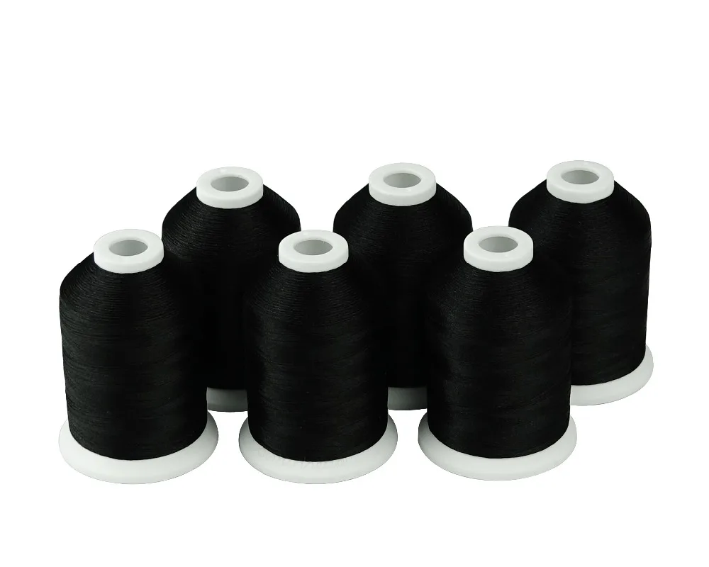 White /& Black 1000M Each SIMTHREAD 40Wt Polyester Embroidery Machine Thread