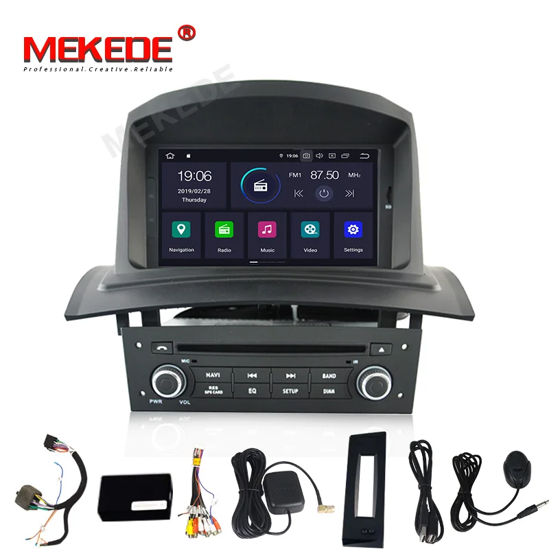 Sale Android9.0 Fit  For Renault Megane 2 Fluence 2002-2008 GPS navigation head unit radio tape recorder car multimedia with DSP IPS 1