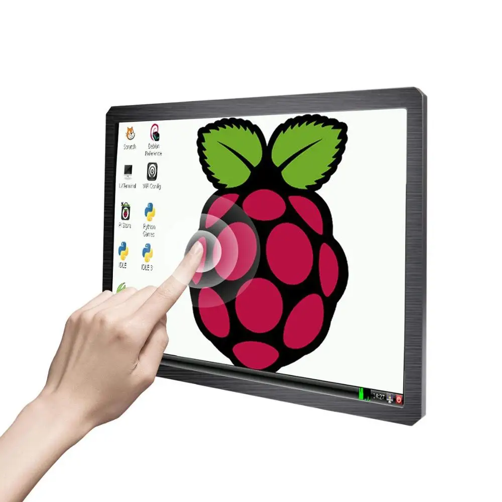 

12.3" Touchscreen Portable Monitor 1600x1200 4:3 IPS Screen HDMI/VGA/DVI Input Display for Industrial Equipments Microscope Rasp