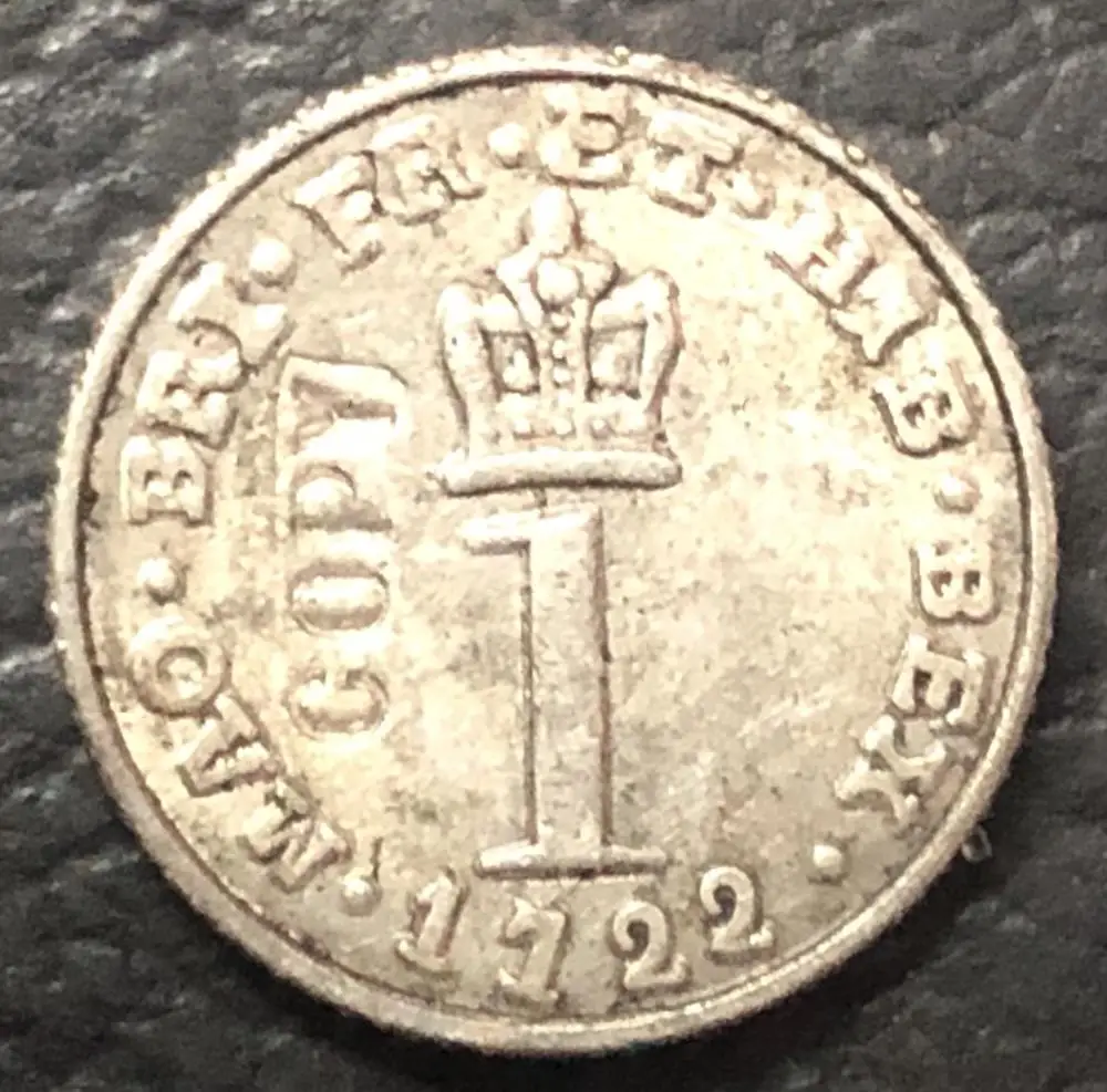 

1722 United Kingdom 1 penny-George III Silver plated Coin