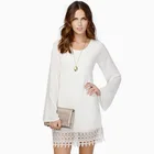 $30.10! New 2016 Women Summer Lace Beach Dresses Tropical Vestidos Femininos Long Sleeve Casual Chiffon Dress Robe Black White Z254 Cheap New 2016 Women Summer Lace Beach Dresses Tropical Vestidos Femininos Long Sleeve Casual Chiffon Dress Robe Black White Z254