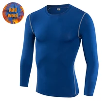 Мужская футболка спортивная с длинным рукавом ФЛИСОВАЯ ФУТБОЛКА плюшевые бархатные фитнес топы tee Training Спортивная футболка Active Base-layer Winter Mens