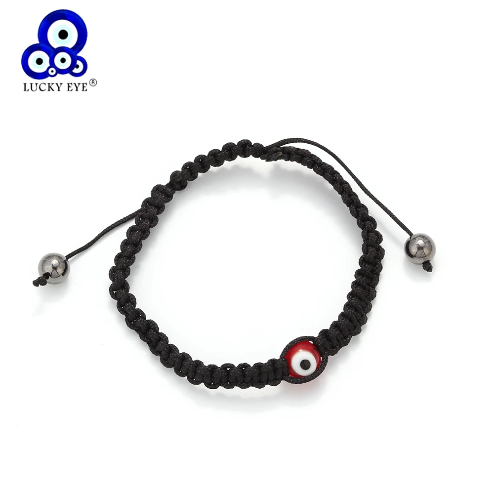 

Lucky Eye Red Evil Eye Bracelet Bead Black Braid Rope Bracelet Handmade Turkish Bracelet For Men Women adjustable EY78