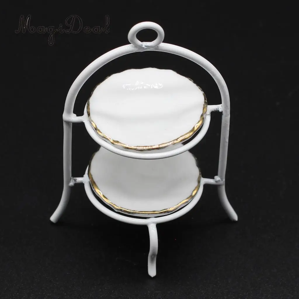 3 шт миниатюрная металлическая, для подставки для пирожных набор керамической посуды посуда для 1/12 кукольных домашних кухонных сцен