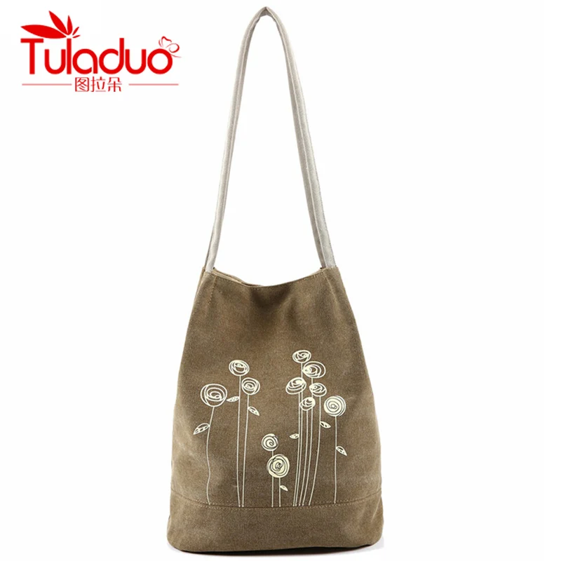 Image New Hot Women s Shoulder Handbag Female Canvas Tote Bag Floral Print  Beach Bags For Girls Sport Outdoor Handbag Bolsa Feminina