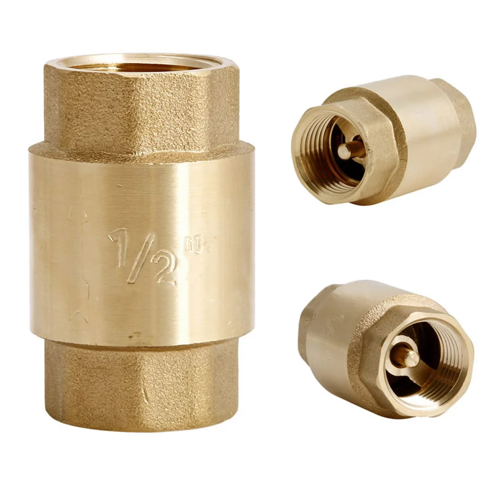 

1pc New 1/2'' NPT Brass Thread In-Line Spring Check Valve 200WOG