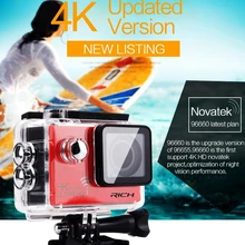 Экшн-камера ULTRA HD NT96660 4 K 24fps 16MP 3840*2160 Wifi Водонепроницаемая 170D объектив видеокамера Спортивная камера добавить коробку держатель памяти