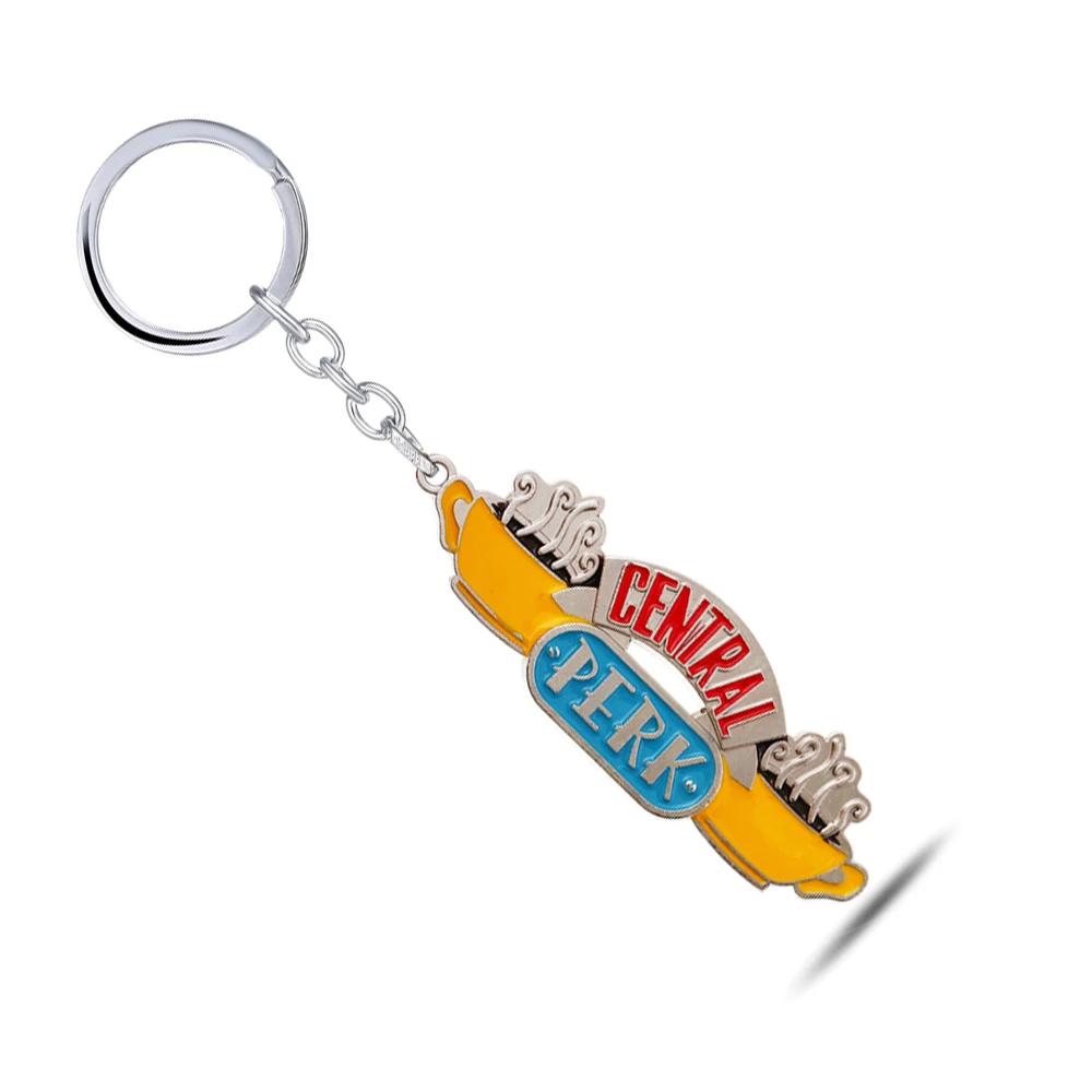 

American TV Show Friends Keychain Enamel Metal Central Perk Pendant Key Chain For Best Friend Car Keyring Jewelry Gift llaveros