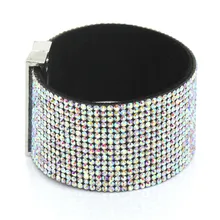 New 2016 Fashion Handmake Crystal Leather Women Bracelet European style Trendy Rhinestone Classic Charm Bracelet Girls Jewelry!