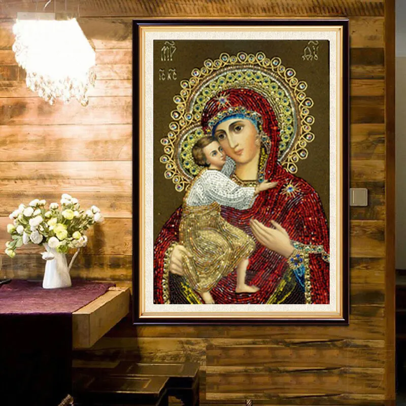 

30*40cm DIY Diamond Embroidery Painting Religious Figures Crystal Diamond Painting Cross Stitch Wall Hanging Home Decor Gifts
