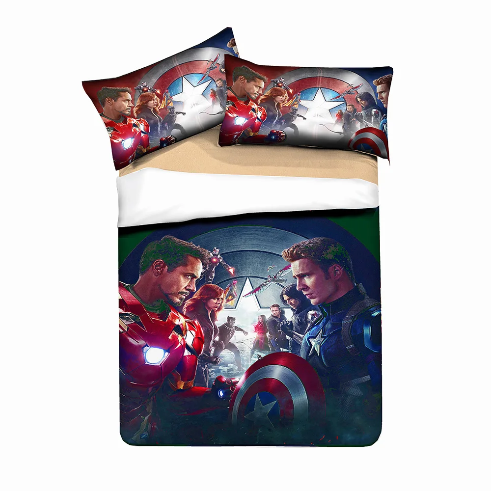 

3D printing Avengers iron Man bedding set duvet cover set Pillowcases comforter Captain America bedclothes bed linen