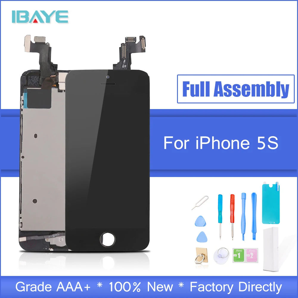 

Display For iPhone 5s LCD Full for iphone5s lcd Touch Screen frame+home Button+front camera speaker Full Assembly Replacement