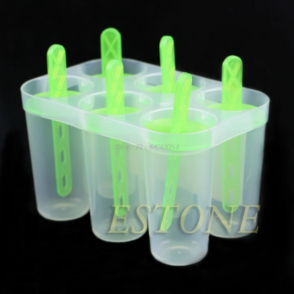 

4/6 Cell Ice Cream Pop Mold Clear DIY Mould Tray Pan Popsicle Candy Useful Frozen Freezer Lolly Maker Yogurt Stick Ice Cream