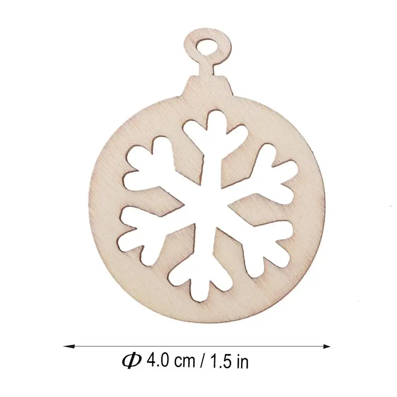 10PCS Hollow Snowflake Cutout Slices For DIY Crafting Decoration Jewelry Earing Making Christmas Tree Wooden Pendants A3