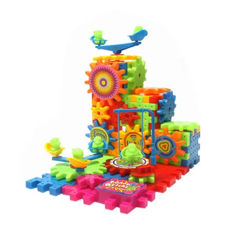 

Plastic Assembled Building Blocks Electric Rotary Toy Bricks for Kid Study