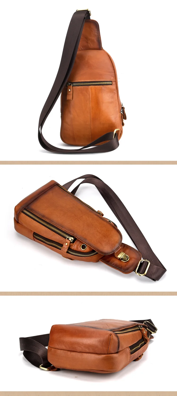 Высококачественный мужской рюкзак из натуральной кожи, винтажный рюкзак из натуральной воловьей кожи, цветная сумка на плечо, дорожные нагрудные сумки