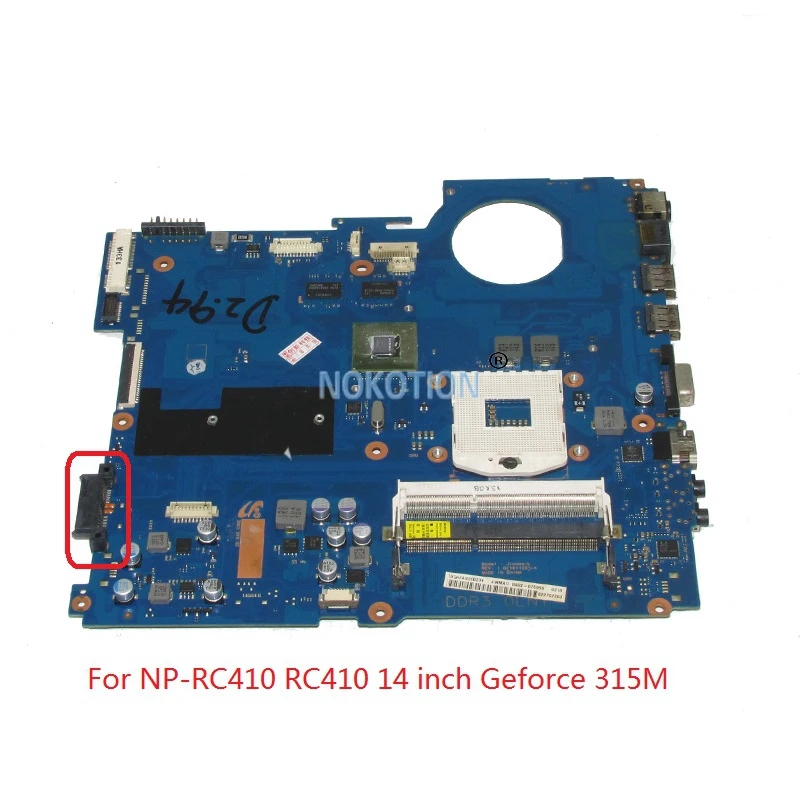 NOKOTION BA92-07596A BA92-07596B For samsung NP-RC410 RC410 14 inch laptop motherboard HM55 DDR3 Geforce 315M 1GB Main board