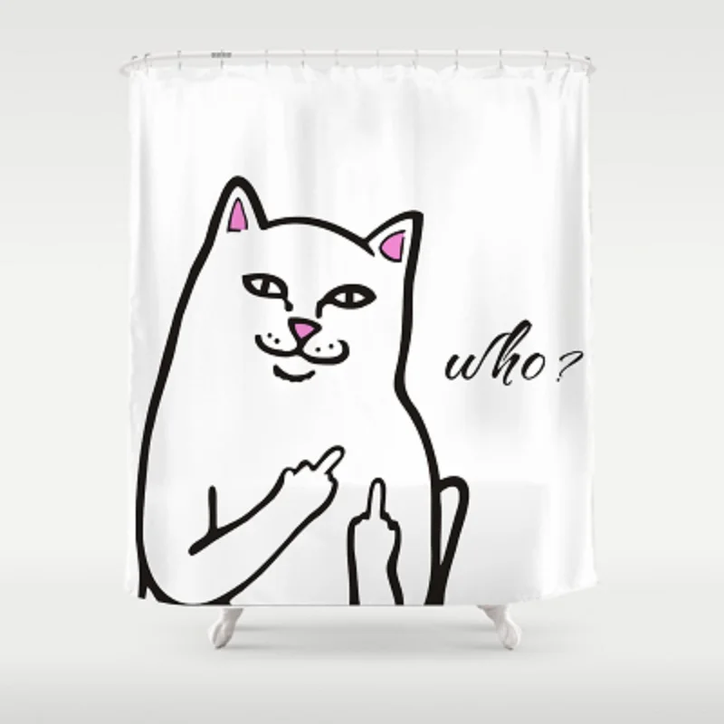 Несколько размеров милый мультфильм кошка дизайн ванная комната занавески для душа s водонепроницаемый плесени ткань для ванной шторы с крючками YL04 5 цветов