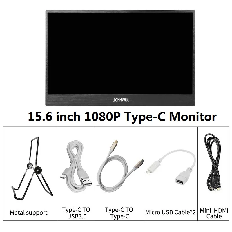 15," usb type C HDMI тонкий портативный 1920x1080 ips планшет дисплей для ноутбука телефона Xbox Switch Ps4 портативный lcd игровой монитор - Цвет: 15.6inch type-C