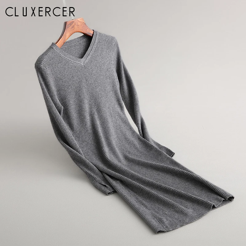 

Autumn Winter Women Sweater Dress Sexy Bodycon Vedito Elastic Slim Sweater Dress Women Fashion Long Sleeve Party Dress Vestidos
