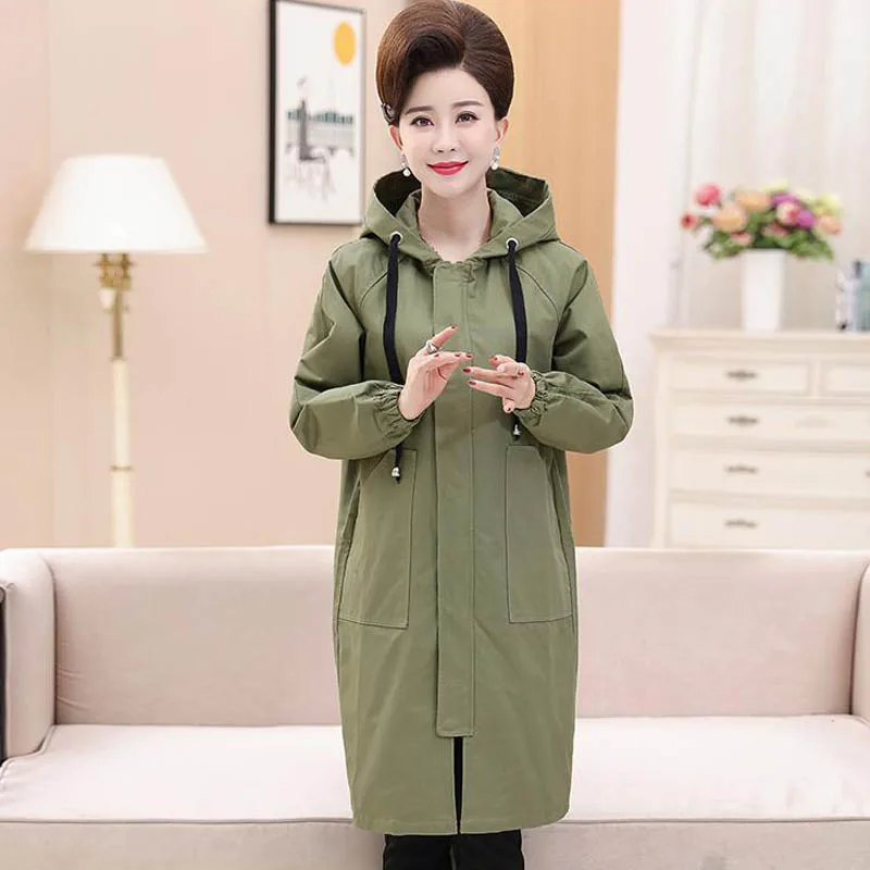 plus size 2018 new medium and long middle aged women's spring dress