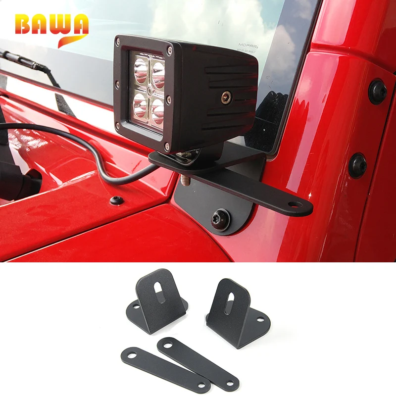 

BAWA Lamp Frame Holder for Jeep Wrangler JK 2007-2017 Car Light Bracket Accessories for Jeep Wrangler jk