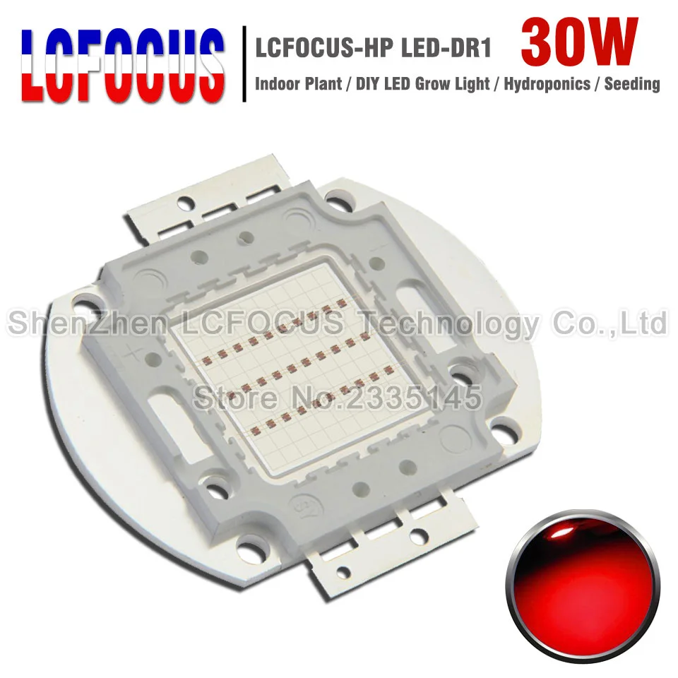 Гидропоника высокой мощности 30 Вт растут LED 660нм темно красный + 630нм COB DIY 60 90 120 свет для растительного