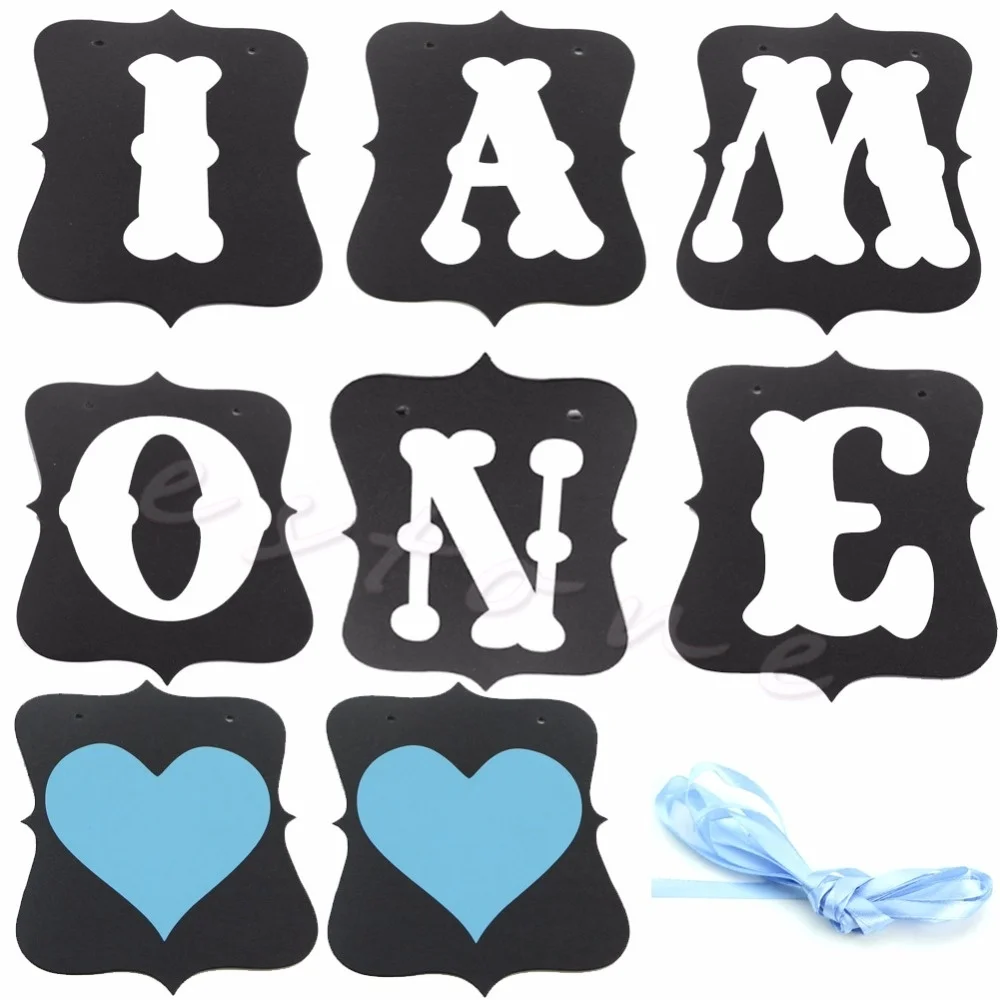 MILIVIXAY 1 шт. синий/розовый баннер &quotI Am One&quot Мой первый день рождения для маленьких