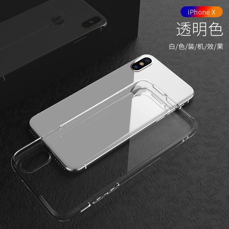 

Slim Clear Case For iPhone 8 X XR XS Max Back Cover Ultra Thin Slim Soft TPU Silicone Case For iPhone 8 7 6S Plus Wireless Cover