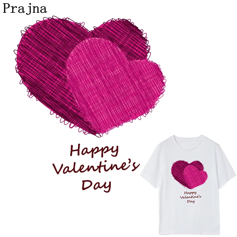 

Prajna Lattice Double love Heart Heat Transfer Iron On Transfers For Clothes Thermal Transfer Exquisite Printing Sticker E