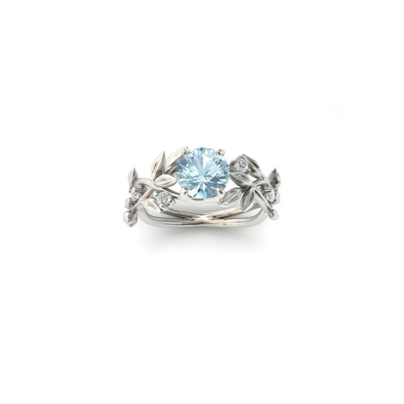 Обручальное кольцо серебряного цвета с кристаллами, дизайн в виде листьев лозы, обручальное кольцо с кубическим цирконием, модное ювелирное изделие для женщин, Дамское ювелирное изделие, подарки
