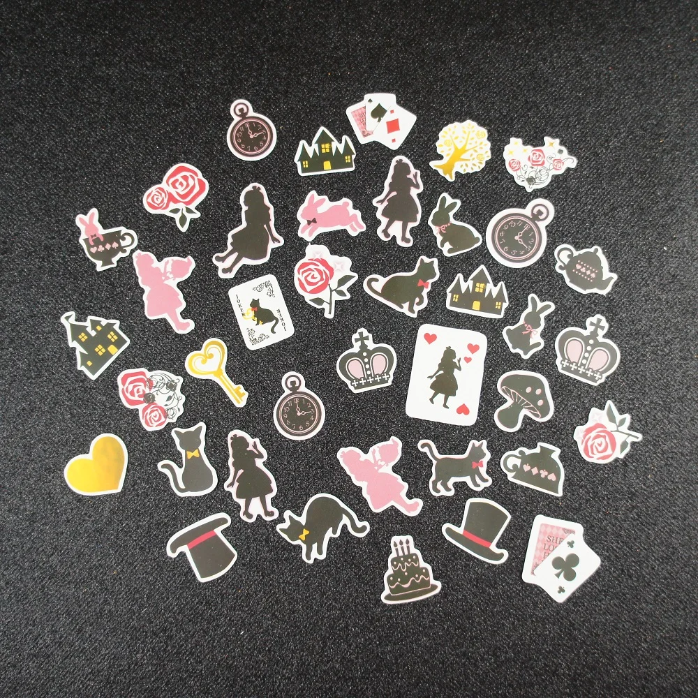 

34pcs mini Alice in Wonderland design sticker as Gift Tag Christmas gift Decoration scrapbooking DIY Sticker