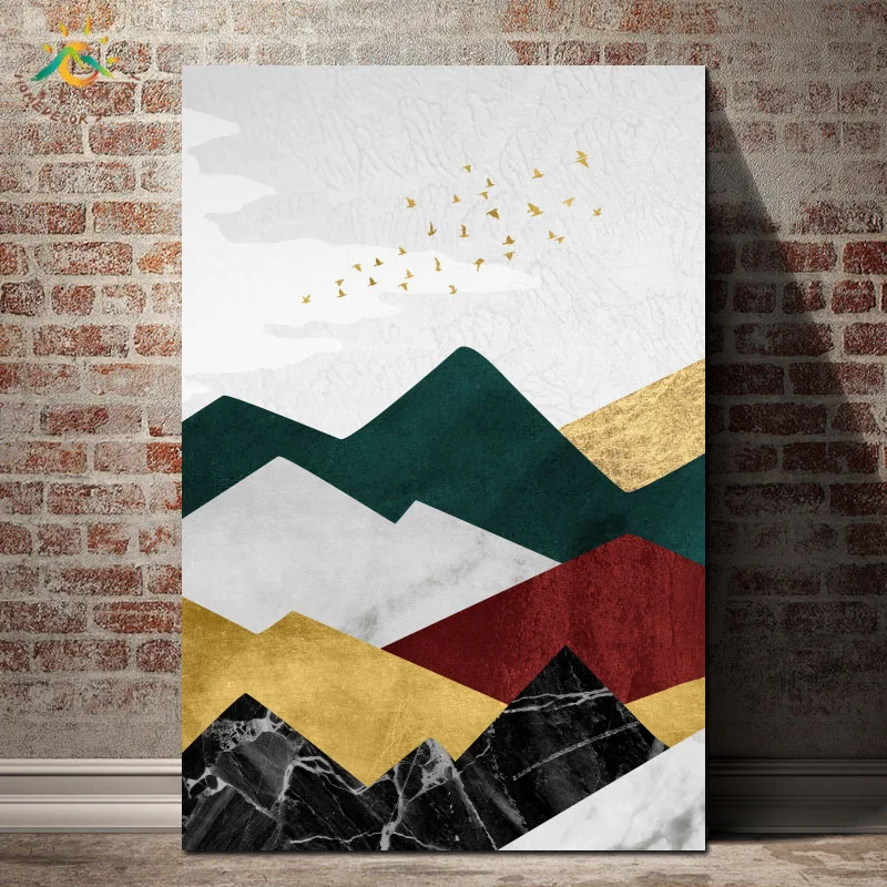 

Colorful Geometric Landscape Nordic Canvas Art Painting Poster Home Decoration Posters And Prints Pictures Home Decor