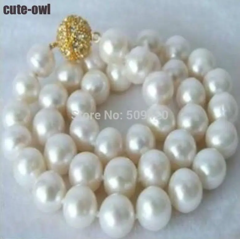 

Free Shipping Genuine 12-13MM White Akoya Cultured Pearl Necklace 18'' AAA