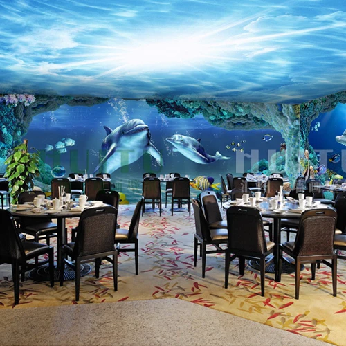 custom photo wallpaper 3d dolphin ocean underwater world wallpaper bedroom ceiling wallpaper childrens room restaurant mural - Underwater World Restaurant custom photo wallpaper 3d dolphin ocean underwater world wallpaper bedroom ceiling wallpaper childrens room restaurant mural - Underwater World Restaurant