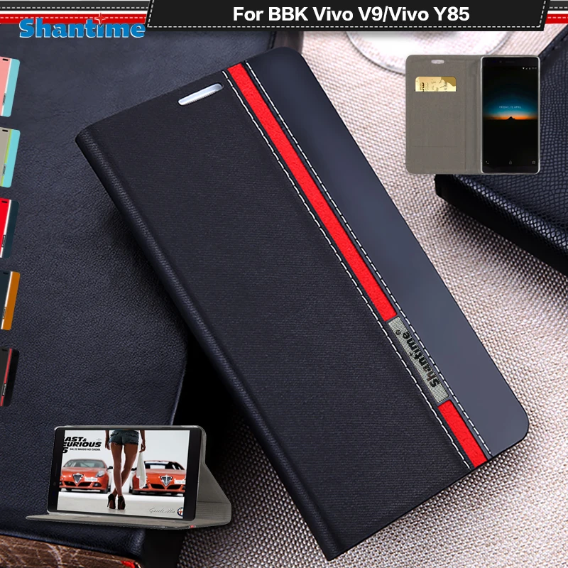

Business Book Case For BBK Vivo V9 Luxury PU Leather Wallet Flip Case For Vivo Y85 Soft Silicone Back Cover