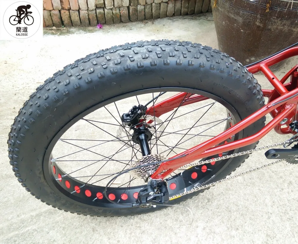Clearance Kalosse  tire road Beach bicycle  folding mountain bicycle  26*4.0 Tires  Hydraulic brakes Snow  bicycle, 21/24/27/30speed 6