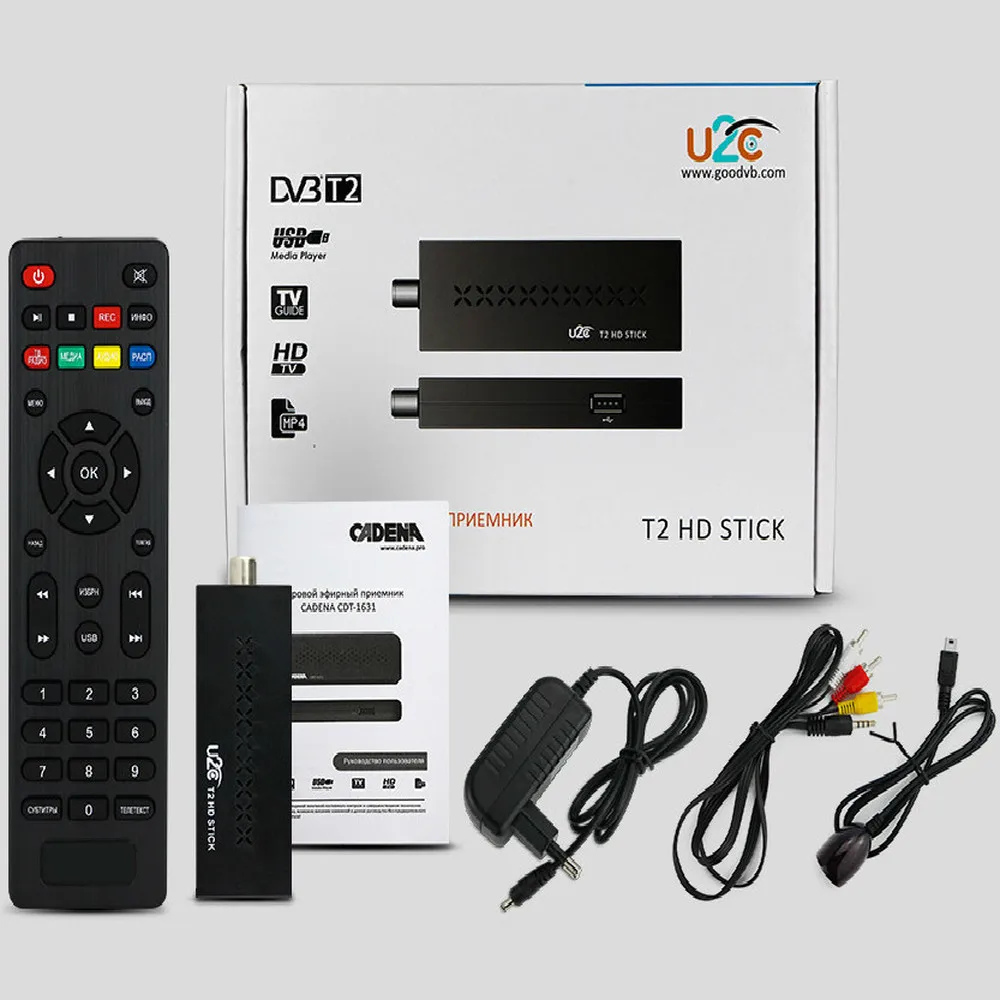 Мини DVBT2 ТВ приемник DVB-T2 ТВ-Палка Поддержка MP3 MPEG4 формат ТВ-приставка определение цифрового смарт-ТВ Устройства бесплатно для России