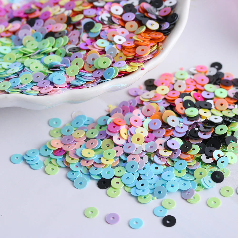1000Pcs/Bag New 4mm Multicolor Plastic Loose Sequins For Home Party Wedding Decor Embellishment DIY Crafts Sewing Accessories