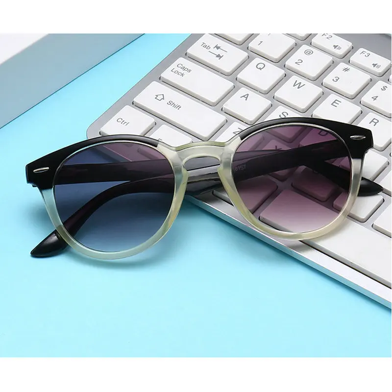 

Men Reading Glasses For Sight Gradient Grey Lens Anti UV400 Glasses Retro Lady Round Diopter Farsighted Presbyopia Sunglasses NX